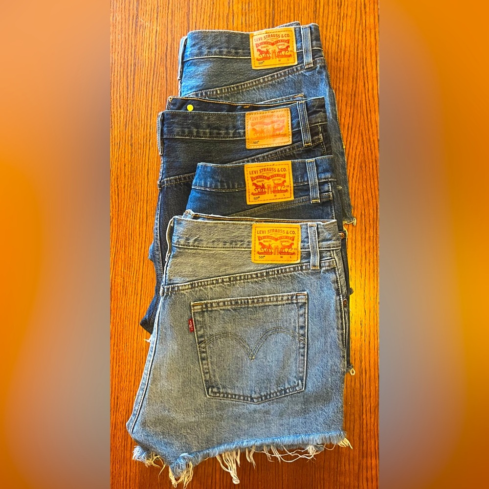 Levi's Classic Blue Denim Shorts Collection